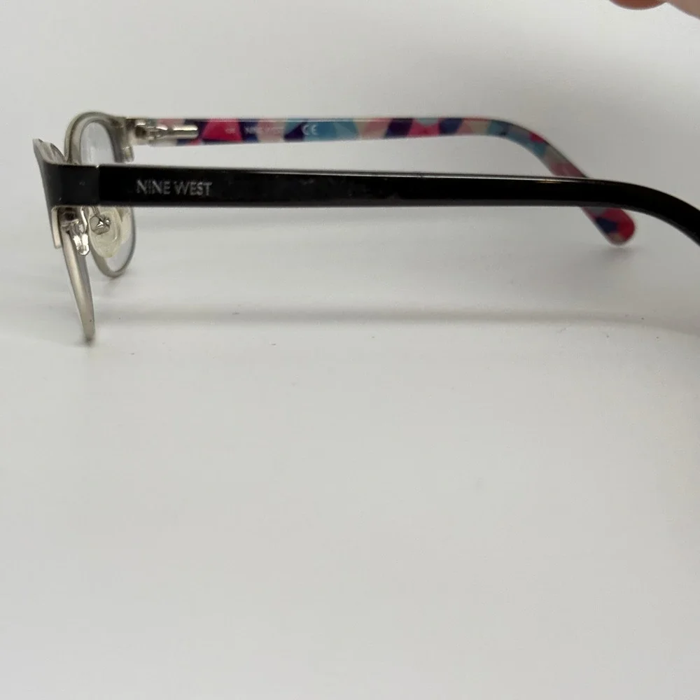 Nine West NW1088 001 Black Silver Eyeglasses Frames‎ 49-14-135 Geometric 22138